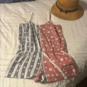 Almost Famous Red and Blue Jumpsuits with Classic Design